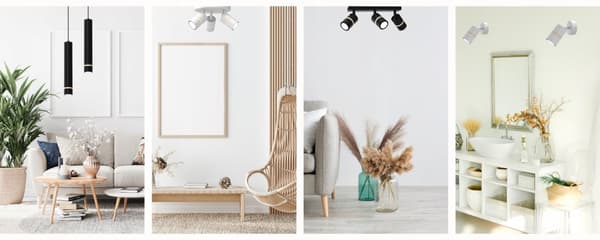 Loftslampe, loftslampe, justerbar liste, 2x GU10, hvid, træ