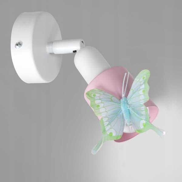 BUTTERFIES vägglampa 1xE14 Rosa justerbar