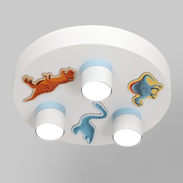 Loftslampe loftslampe GU10 hvid blå dinosaurer