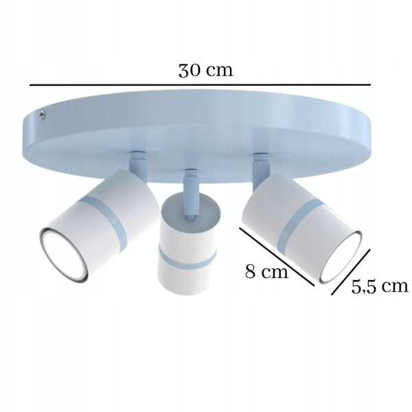 +Gratis. Loftslampe loftslampe justerbar 3x GU10 EWILIGHT blå