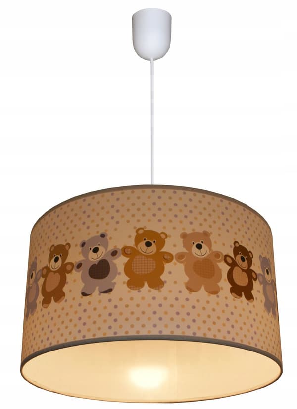Hængende loftslampe lysekrone lampeskærm moderne print bjørne