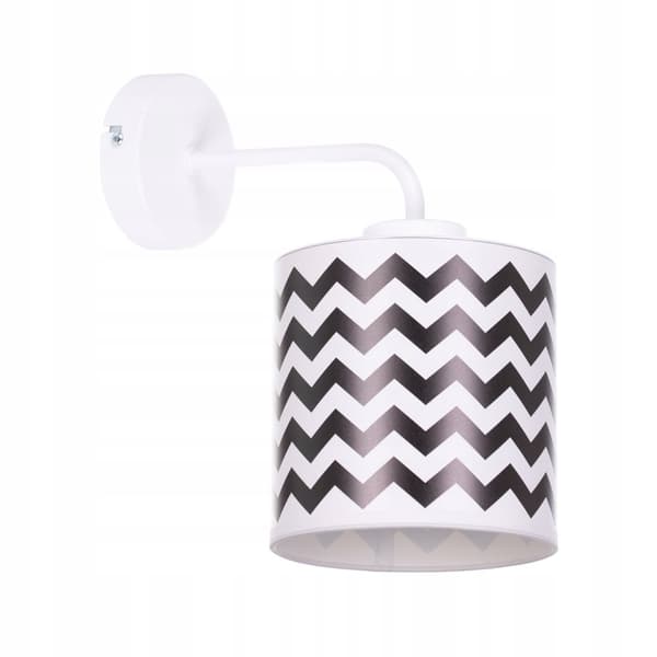Vägglampa med modern lampskärm Zigzags Black