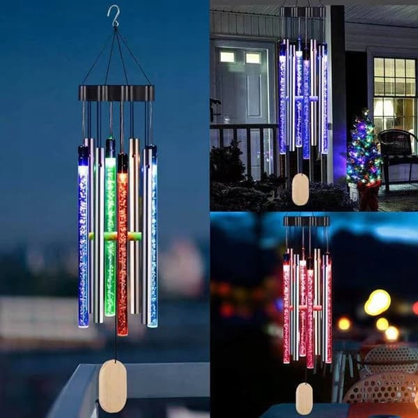 SOLAR LED puutarhavalot BELLS GARLAND RGB