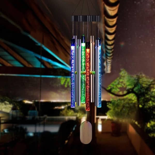 SOLAR LED puutarhavalot BELLS GARLAND RGB
