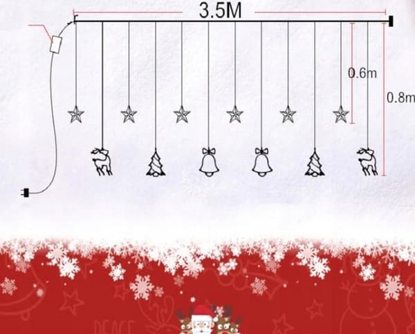 Garland Lights Light Verho Bells värikäs