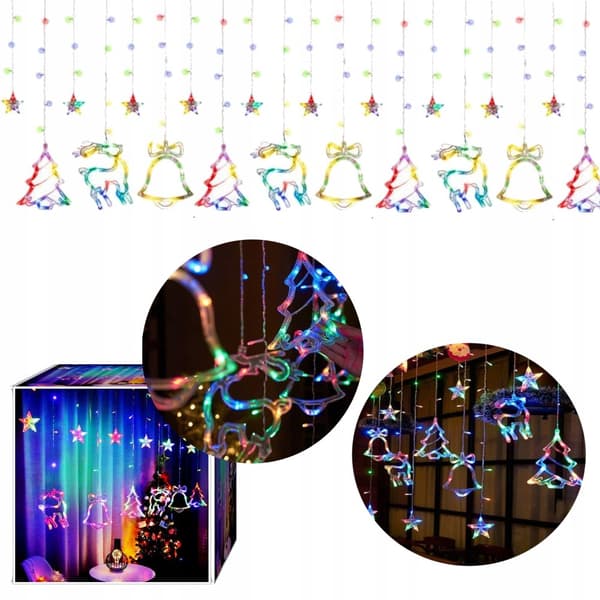 Garland Lights Light Verho Bells värikäs