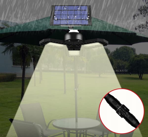 LJUSSTAKA SOLARLAMPA LED TRÄDGÅRDSLAMPA 60 LED