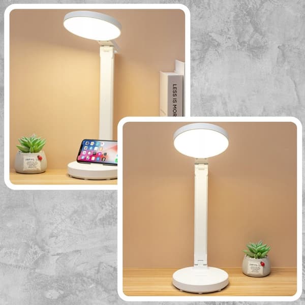 LED BORDELAMPE TRÅDLØS TOUCH USB NAT SKOLE 3 FARVER