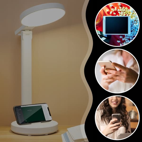 LED BORDELAMPE TRÅDLØS TOUCH USB NAT SKOLE 3 FARVER