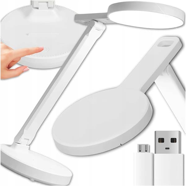 LED BORDELAMPE TRÅDLØS TOUCH USB NAT SKOLE 3 FARVER