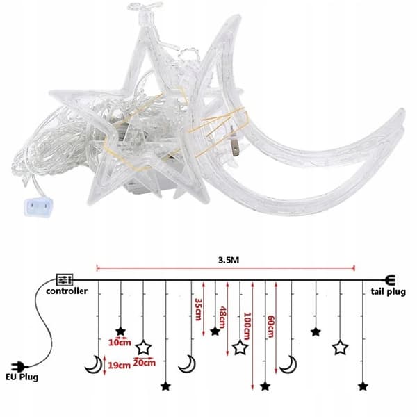 HÄNGLAMPOR ICICLEAN LJUS GARLAND LED-gardin varm BALKONG