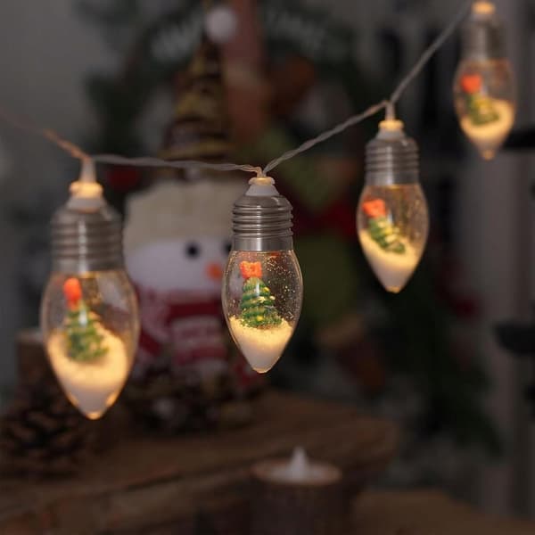 JULGIRLANDSLÖKOR MED FIGURER FÖR FÖNSTER LJUSGARDIN JUL