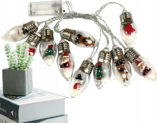 JULGIRLANDSLÖKOR MED FIGURER FÖR FÖNSTER LJUSGARDIN JUL