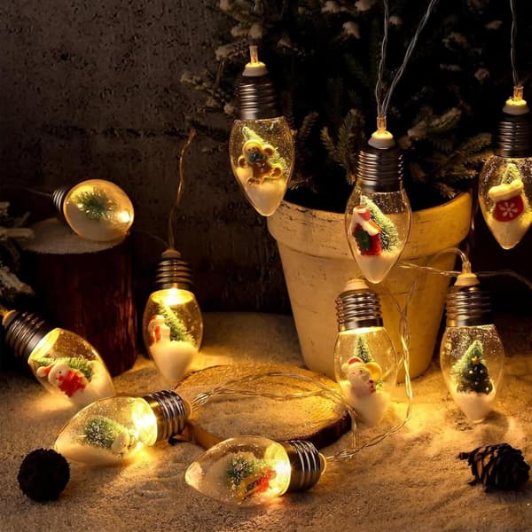 JULGIRLANDSLÖKOR MED FIGURER FÖR FÖNSTER LJUSGARDIN JUL