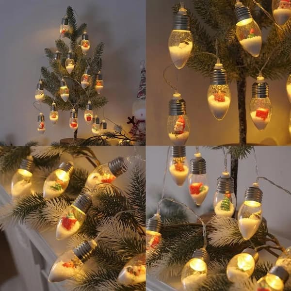 JULGIRLANDSLÖKOR MED FIGURER FÖR FÖNSTER LJUSGARDIN JUL