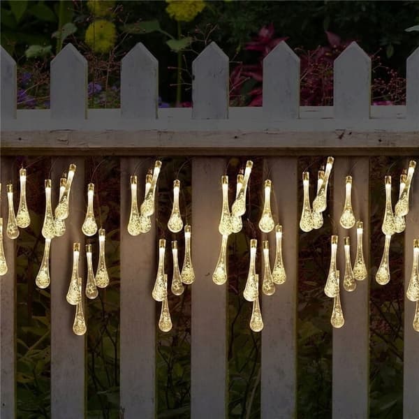 TÅRBLOMSLAMPOR ICICULARS FÖR TRÄDGÅRDGIRLAND FÖR BALKONG SOLAR 40 LED WARM