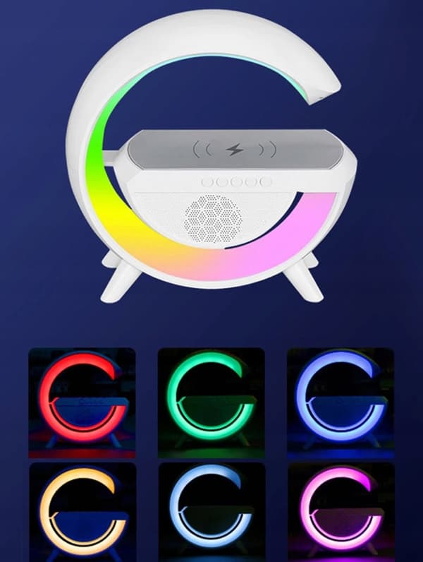 TRÅDLÖS LADDARE RGB bluetooth högtalare upplyst NATTLAMPA