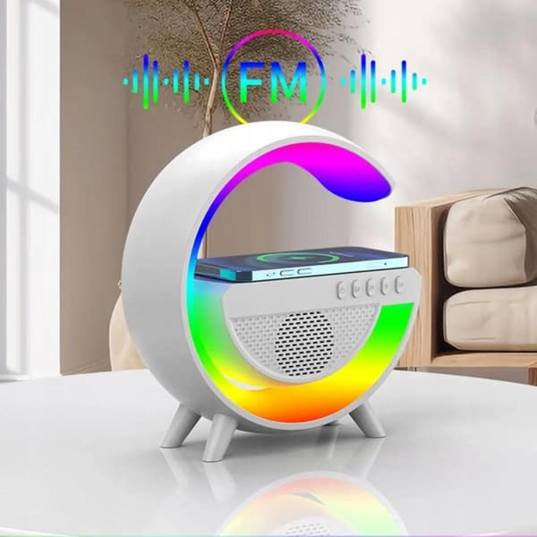 TRÅDLÖS LADDARE RGB bluetooth högtalare upplyst NATTLAMPA