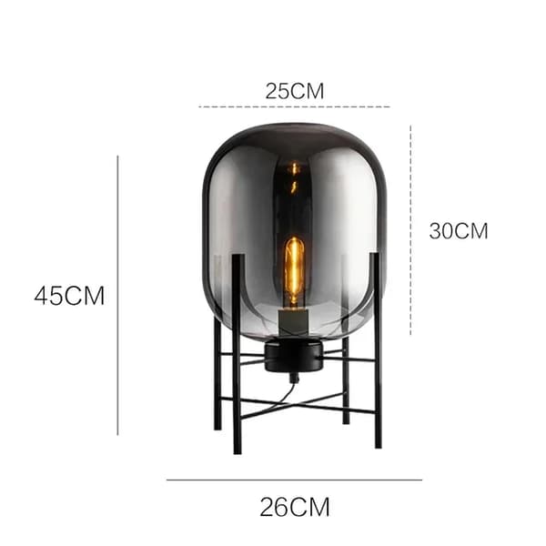 Kreativ LED Golvlampa, Modern Stil, Upp- och Nedåtriktad Skärm,Rök 26 cm H45 cm, LED varm ljus