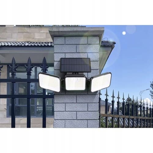 BEMI SOLARLAMPE MED skumringsbevægelsessensor 180 LED 3 LYSPUNKTER