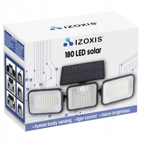 BEMI SOLARLAMPE MED skumringsbevægelsessensor 180 LED 3 LYSPUNKTER