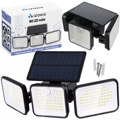 BEMI SOLARLAMPE MED skumringsbevægelsessensor 180 LED 3 LYSPUNKTER