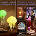 Miniatyrbild 4 av 4: INN Färgglad LED-medusavaktsikta i silikon, uppladdningsbar med röststyrd strömbrytare och nattlampans fot.
