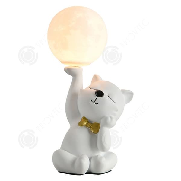 INN Skrivbordslampa 5W Kattunge Månformad sänglampa med 3 ljuskällor Kreativt ögonskydd Nattljus