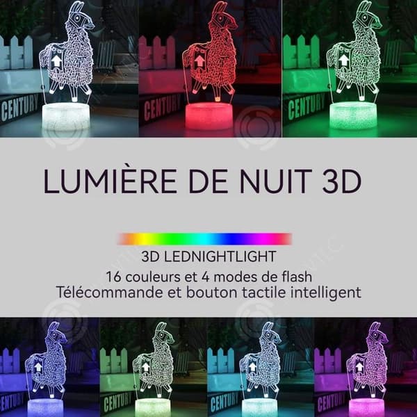 INN 3D Night Light 17,5x14 cm Touch Switch USB Charging Touch Sänglampa med fjärrkontroll och 7 färger bordslampa