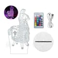 Miniatyrbild 1 av 4: INN 3D Night Light 17,5x14 cm Touch Switch USB Charging Touch Sänglampa med fjärrkontroll och 7 färger bordslampa