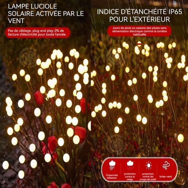 INN Solar Light 6 st IP67 Solar Firefly modelleringslampa levereras med starkt varmt ljus för trädgårdsdekoration