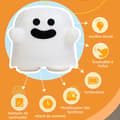Miniatyrbild 3 av 4: INN Nattljus 11x10x10cm 12 timmars användningstid Ghost Pat Känslolampa USB europeisk och amerikansk Halloween-present