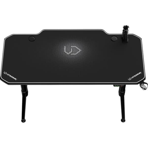 Ultradesk Frag White - Datorbord, skrivbord, spelbord med musmatta och tillbehör, L: 140cm D: 66cm H: