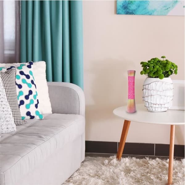 Rabalux Minka lavalampa, Gy6.35 20W lavalampa, 39,5 cm, rosa - dekorativ lampa
