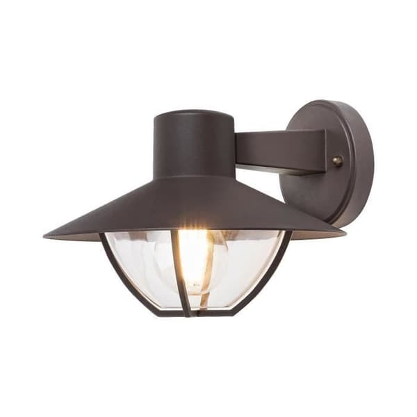Utomhus vägglampa i aluminium och plast Rabalux Almada - brun - 18x24x26 cm