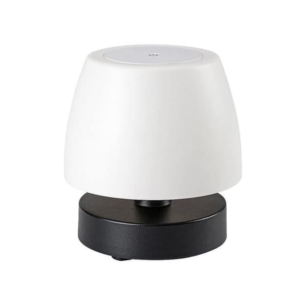LED-utomhusbordslampa i plast med justerbar vit skärm klass G Rabalux Odera - svart - 16x17x16 cm