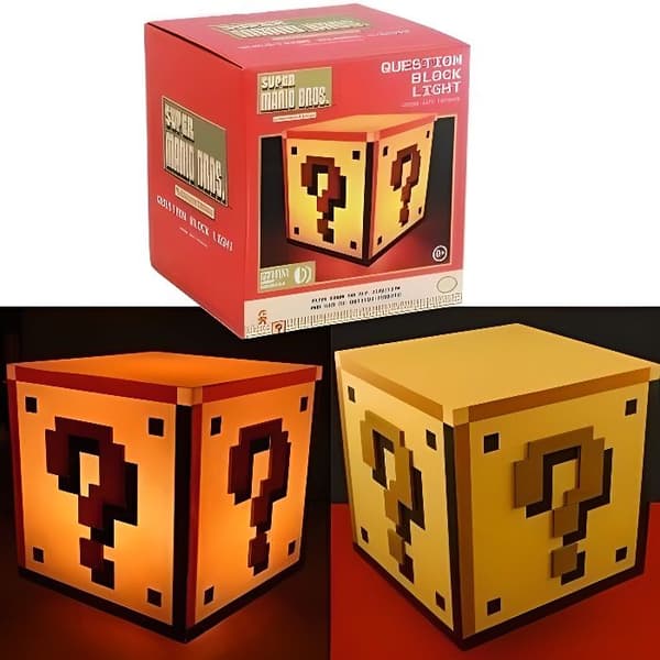 USB-lampa - PALADONE - Super Mario Bros Question Block - Officiellt spelljud - Gul - LED