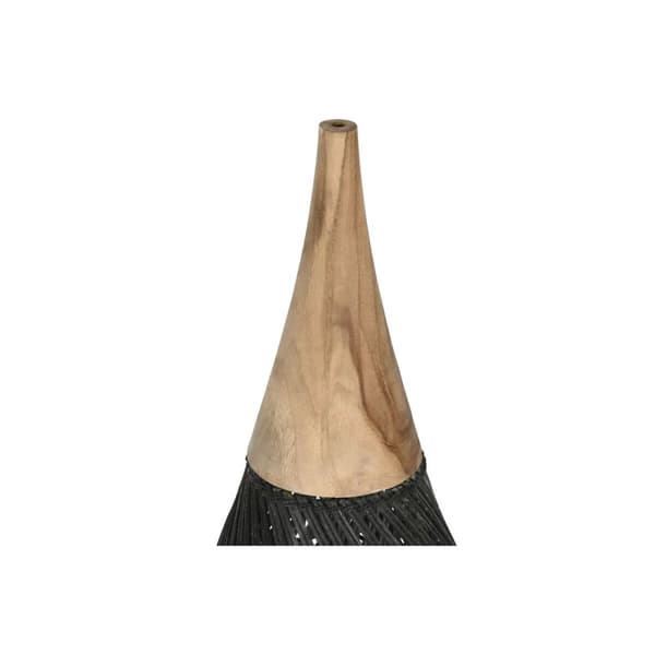Lampeskærm Home ESPRIT Sort Bambus Teak 35 x 35 x 85 cm (2 enheder)