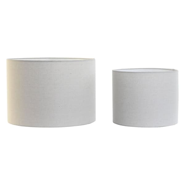 Lampskärm Home ESPRIT Beige linne Metall 40 x 40 x 28 cm (2 antal)