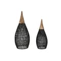 Miniatyrbilde 1 av 3: Lampeskjerm Home ESPRIT Svart Bambus Teak 35 x 35 x 85 cm (2 enheter)