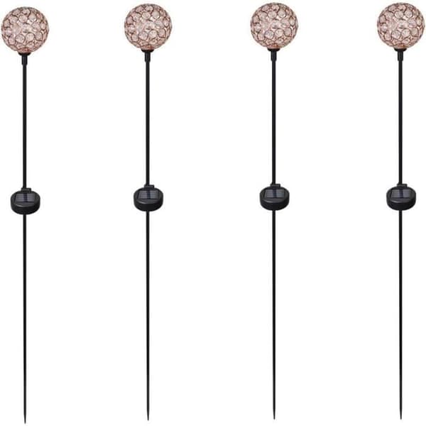 Dehner Solaire Dekorativ Stav Diamant, 4 stycken, metall Glas, koppar Svart