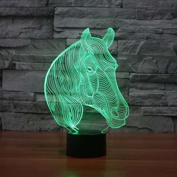 USB-nyhetspresenter 7 färger Ändrade djurhäst Led nattlampor 3D LED bordsbordslampa som heminredning