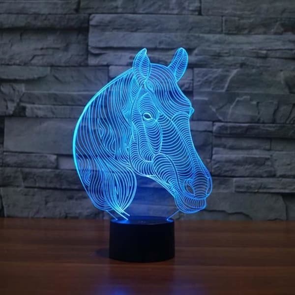 USB-nyhetspresenter 7 färger Ändrade djurhäst Led nattlampor 3D LED bordsbordslampa som heminredning