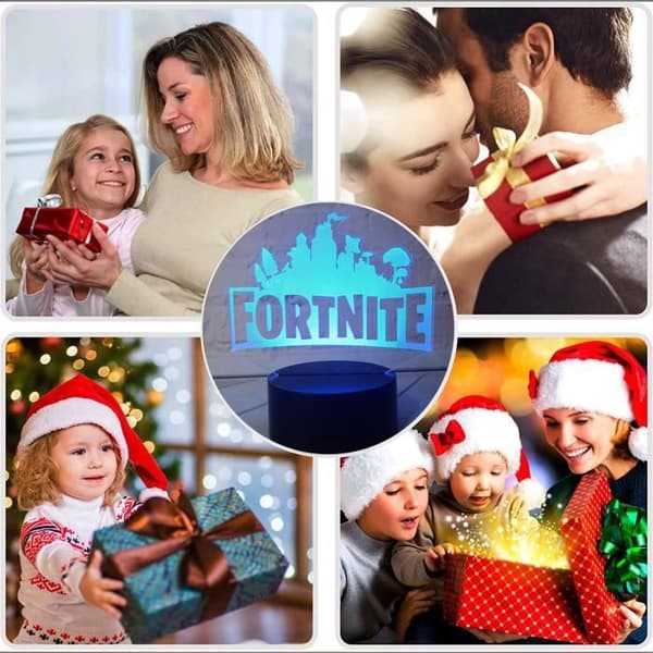 3D LED nattlampa - TD® - Fortnite - 7 färger - Fjärrkontroll - Modern design