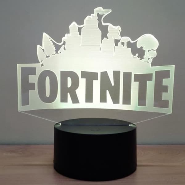 3D LED nattlampa - TD® - Fortnite - 7 färger - Fjärrkontroll - Modern design