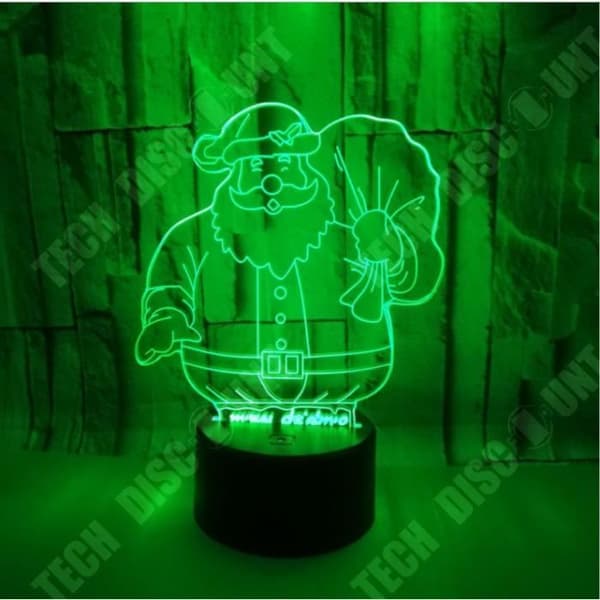 TD® julglödande 3D nattlampa skrivbordslampa 7 färger presenter