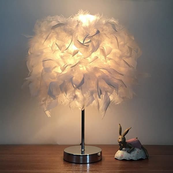 TEMPSA 220V lampskärm Bordslampa Fjädrar Sängbord Elegant kontorsinredning i sovrummet
