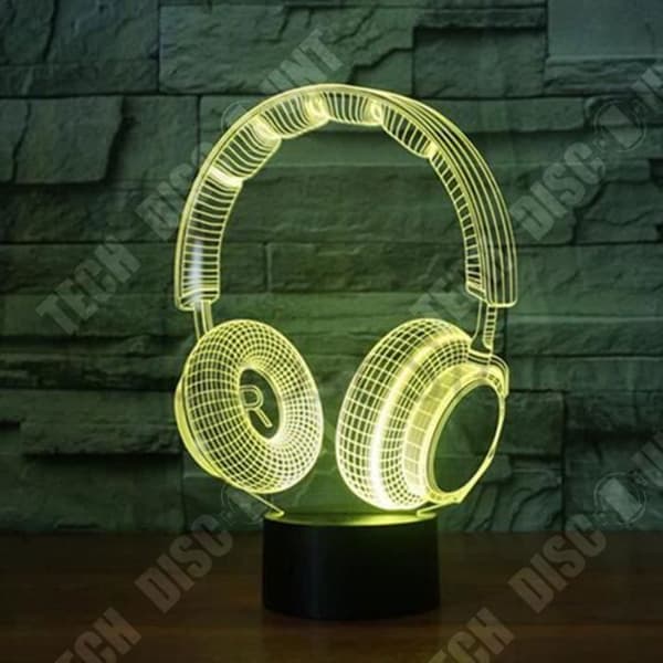 TD® 3D LED-lampa DJ-hörlurar Form/Nattljus Ljus Studio Musik Färger Hörlurar LED-bordslampa Pojke Sovrumsinredning