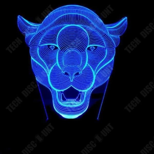 TD® Optisk bordslampa dekorativ taktil 7 färger optisk illusion - tigermodell - låg förbrukning USB-kabel eller 3 AAA-batterier