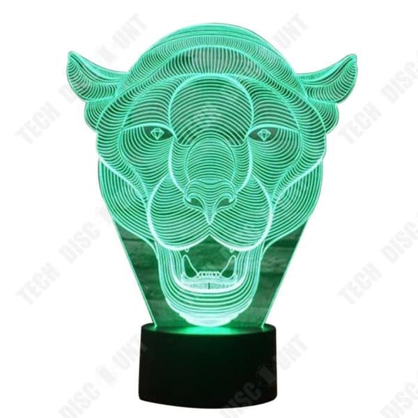 TD® Optisk bordslampa dekorativ taktil 7 färger optisk illusion - tigermodell - låg förbrukning USB-kabel eller 3 AAA-batterier